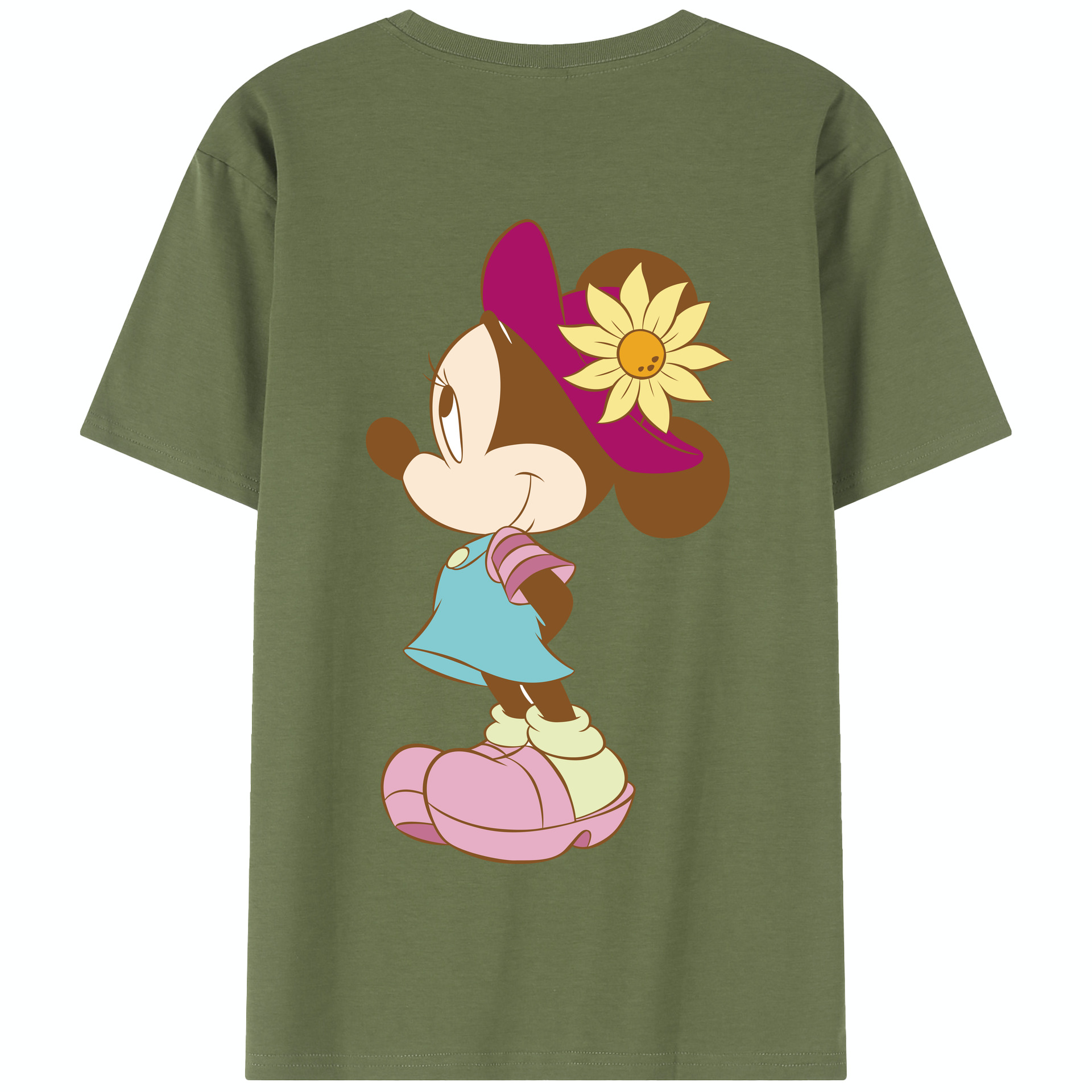 （画像用） ミッキーマウス Mickey Mouse 綿100％半袖Tシャツ（背面プリント）